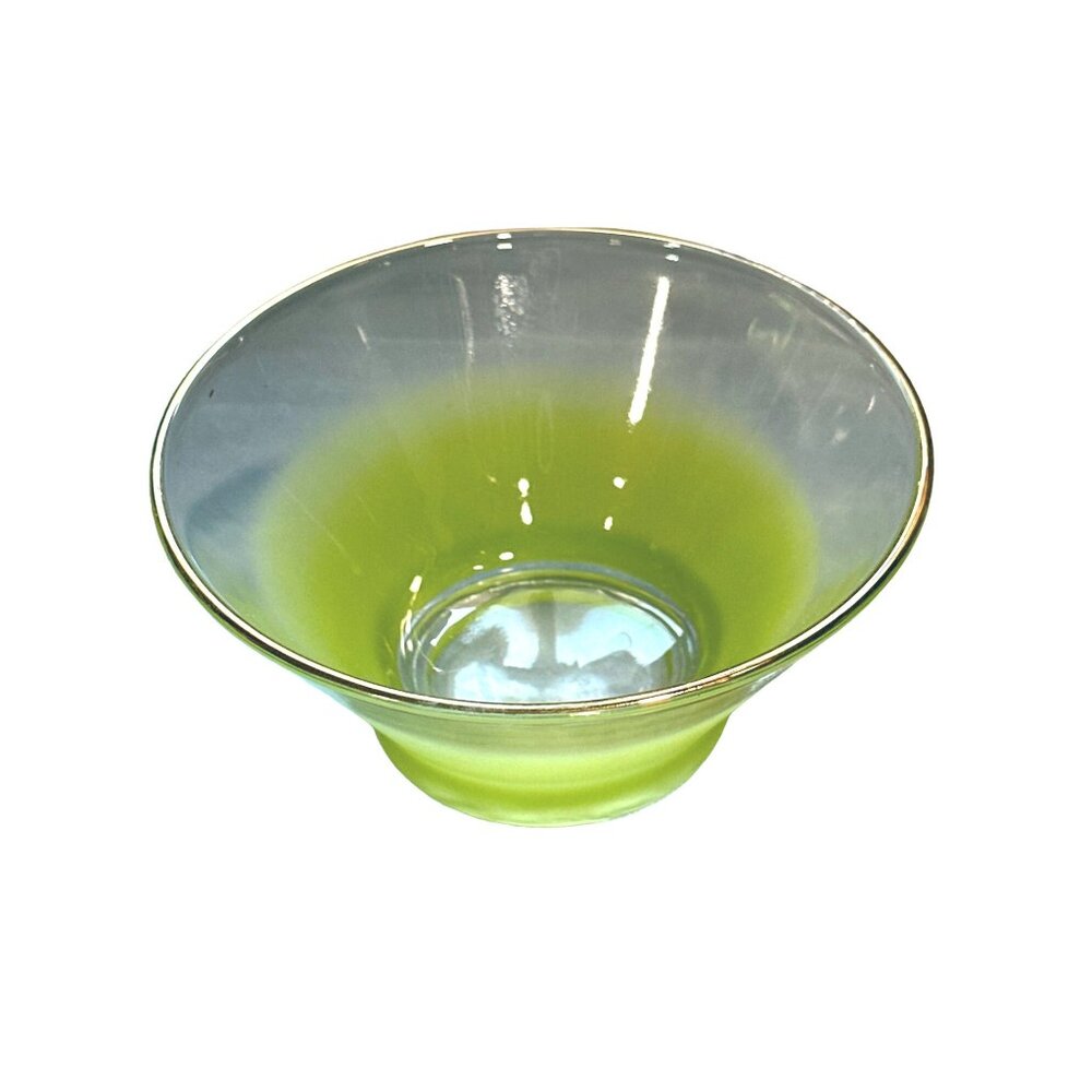 Set Of 6 Vintage Blendo Glass Bowls With Gold Rim by West Virginia Glass